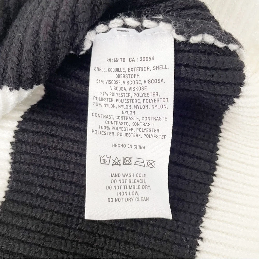 ANTHROPOLOGIE Ruffle Collar Sweater White Black Striped Pullover Medium NWT - Picture 13 of 13